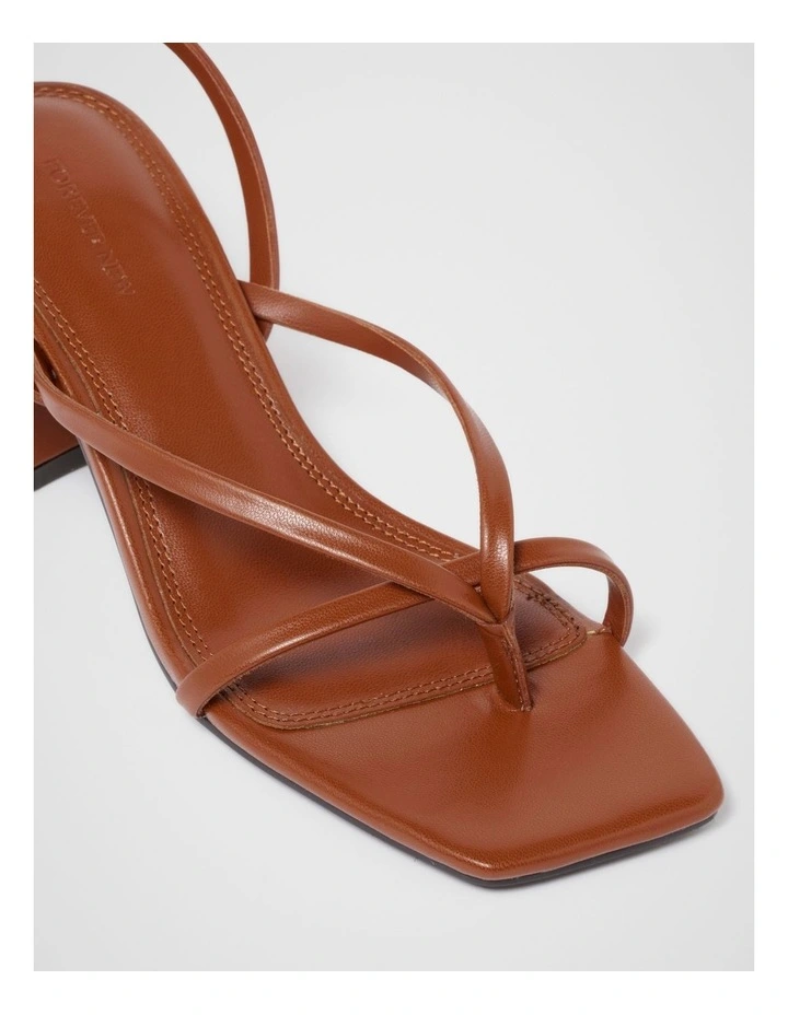 Hallie Toe Thong Block Heel Sandals in Brown image 2