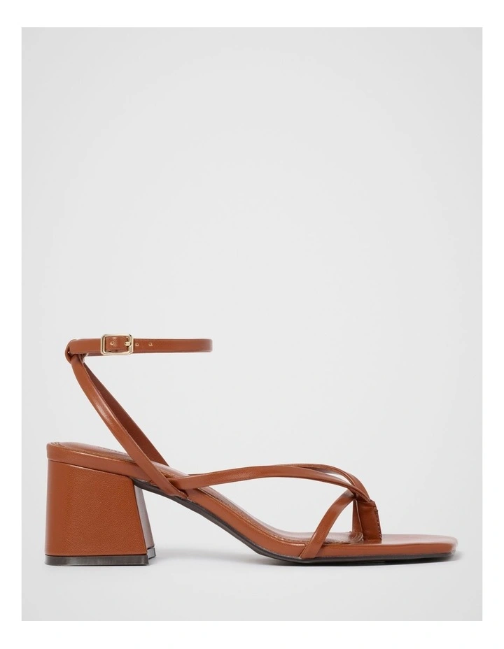 Hallie Toe Thong Block Heel Sandals in Brown image 3