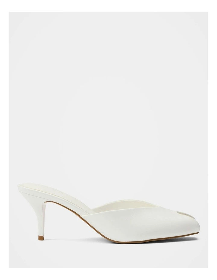 Milly Peep Toe Mules in White image 1