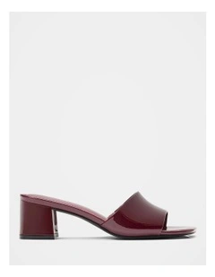 Blaire Block Heeled Mules in Burgundy
