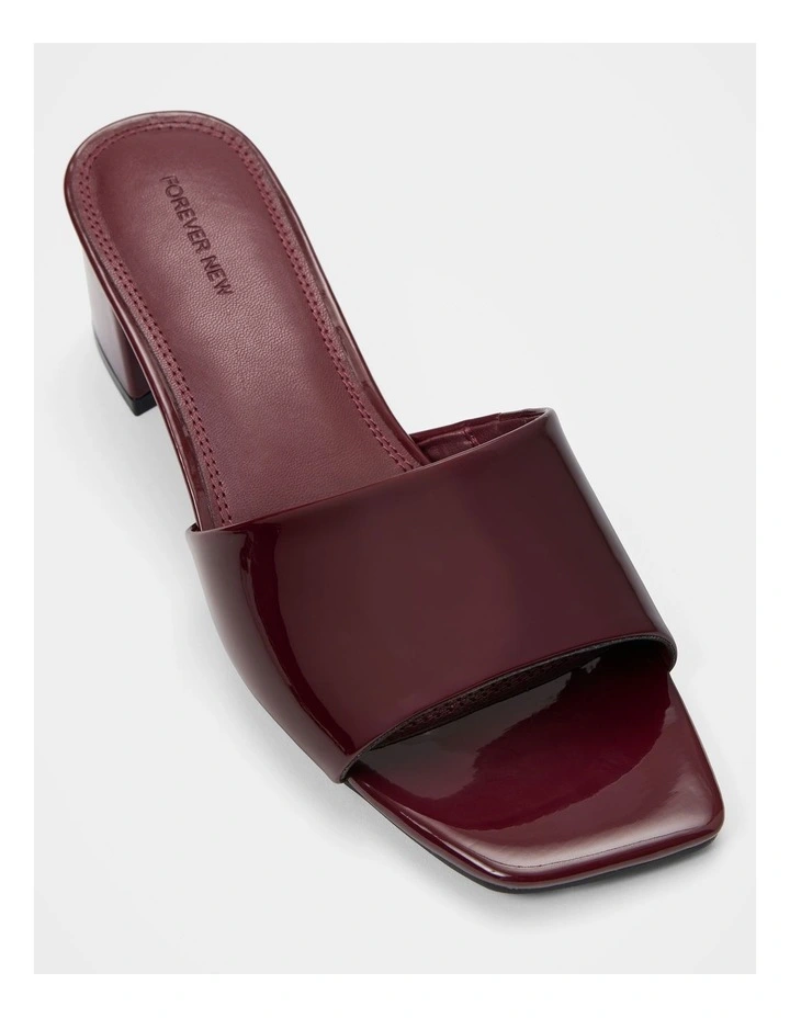 Blaire Block Heeled Mules in Burgundy image 3