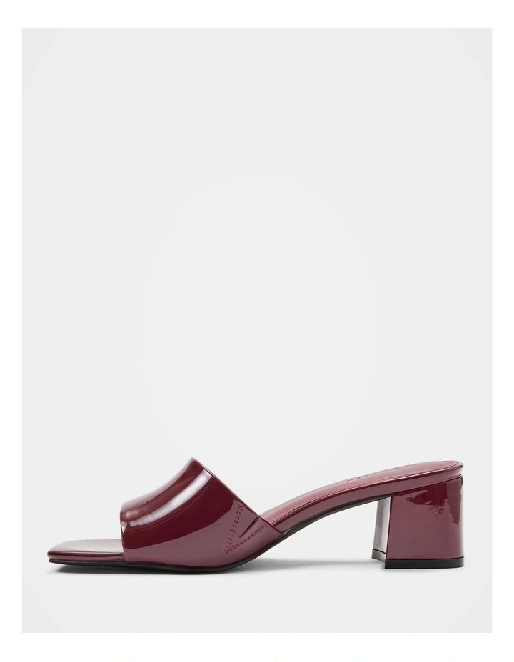Blaire Block Heeled Mules in Burgundy image 4