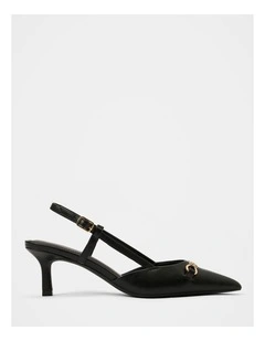 Camille 2 Slingback Mid Heels in Black