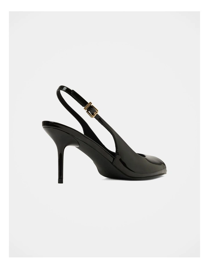 Lana Peep Toe Slingback Heels in Black image 3