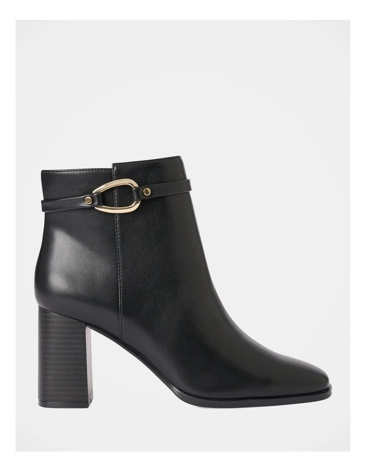 Rosanna Hardware Trim Heeled Ankle Boots in Black image 1