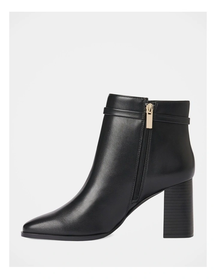 Rosanna Hardware Trim Heeled Ankle Boots in Black image 2