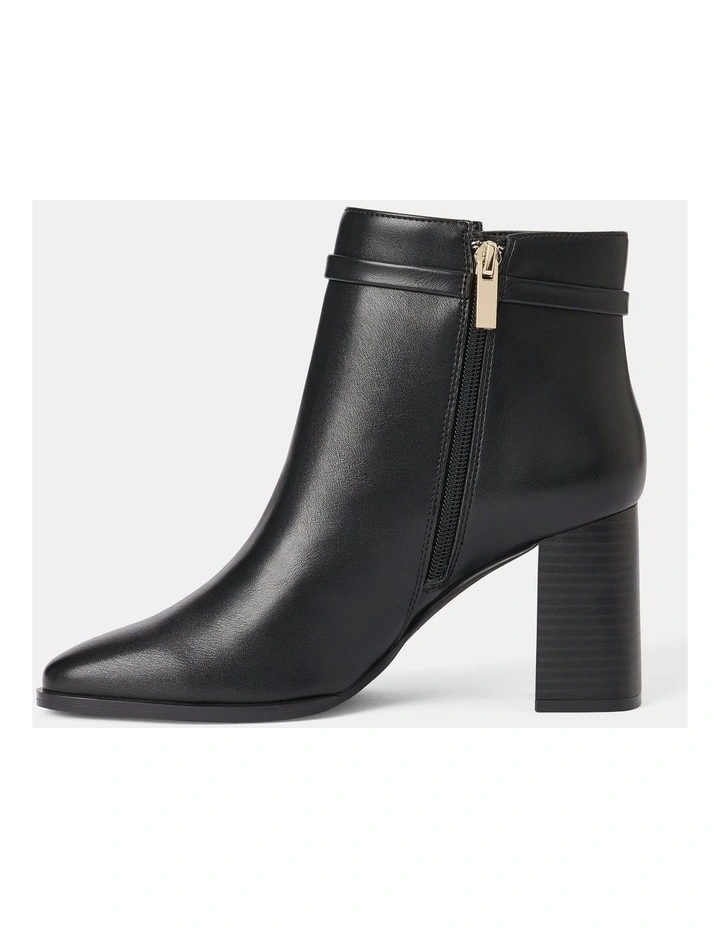 Rosanna Hardware Trim Heeled Ankle Boots in Black image 2