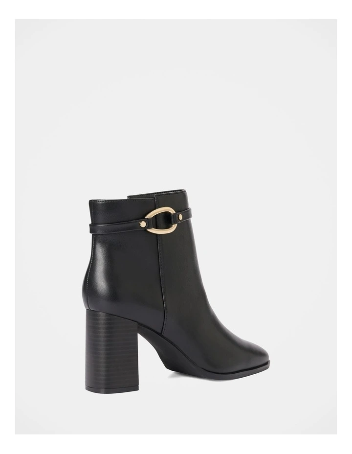 Rosanna Hardware Trim Heeled Ankle Boots in Black image 3