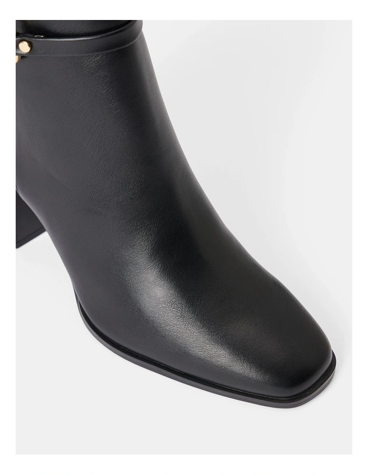 Rosanna Hardware Trim Heeled Ankle Boots in Black image 3