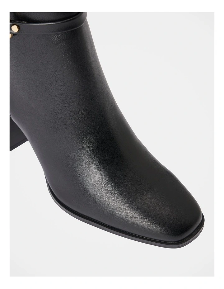 Rosanna Hardware Trim Heeled Ankle Boots in Black image 4