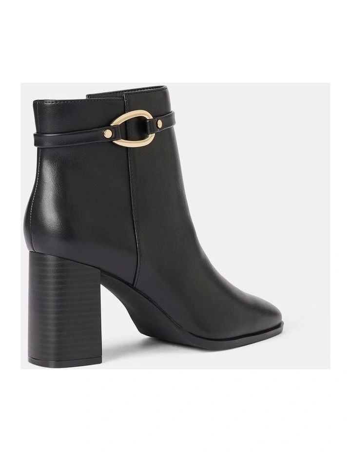 Rosanna Hardware Trim Heeled Ankle Boots in Black image 4