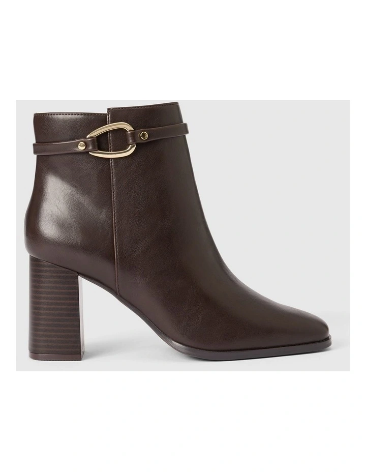 Rosanna Hardware Trim Heeled Ankle Boots in Brown image 1