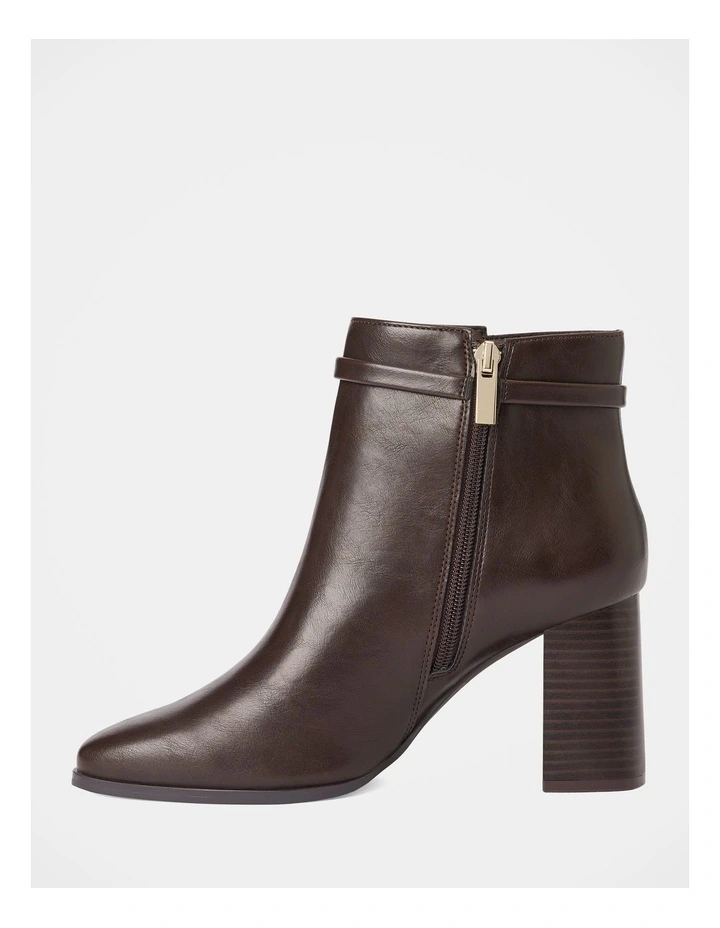 Rosanna Hardware Trim Heeled Ankle Boots in Brown image 2