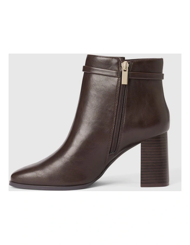 Rosanna Hardware Trim Heeled Ankle Boots in Brown image 2