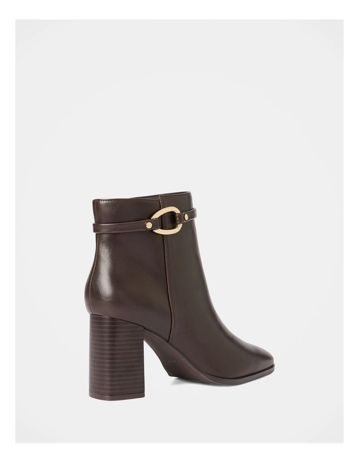 Rosanna Hardware Trim Heeled Ankle Boots in Brown image 3
