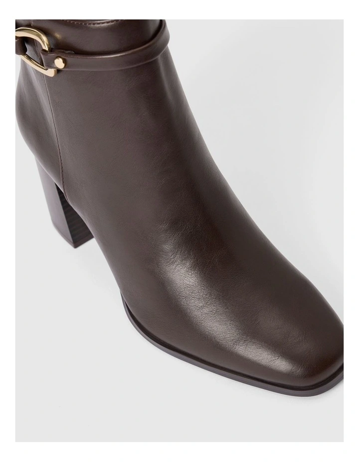 Rosanna Hardware Trim Heeled Ankle Boots in Brown image 3