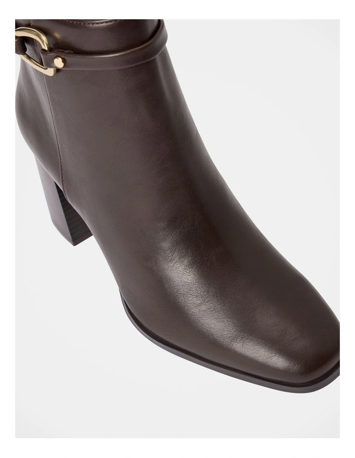 Rosanna Hardware Trim Heeled Ankle Boots in Brown image 4