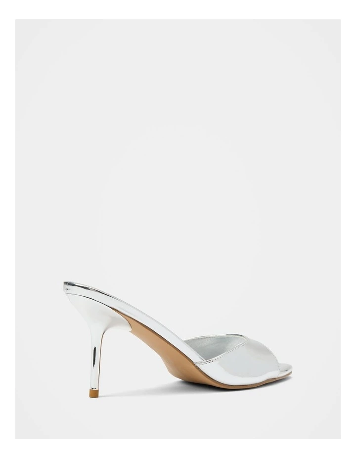 Poppy Pointed Toe Mules in Silver image 3