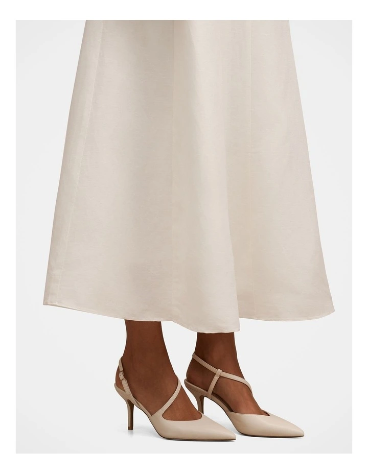 Lisa Asymmetrical Strapping Detail Court Shoes in Cream image 1