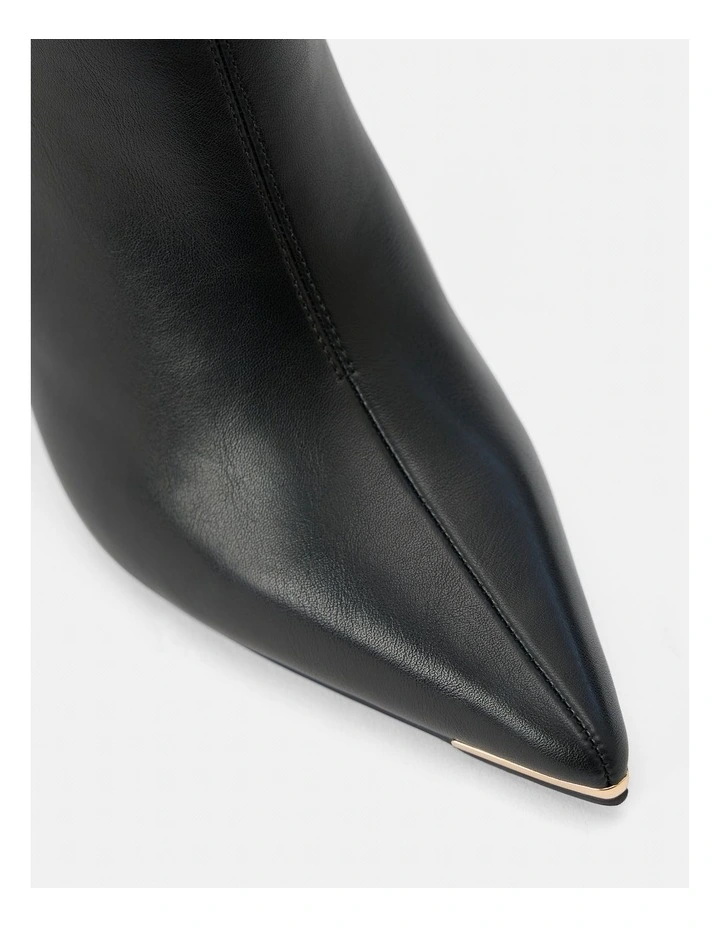 Mandy Metal Inset Heeled Ankle Boots in Black image 2