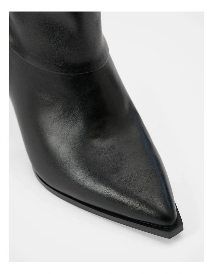 Danielle 2 Fold Over Knee Boots in Black image 3