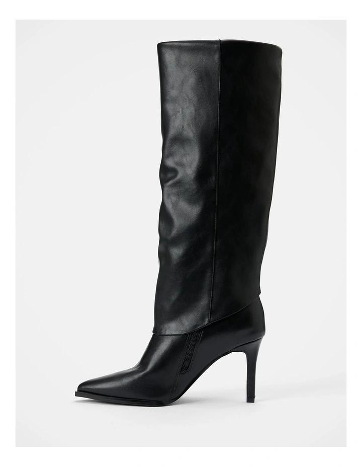 Danielle 2 Fold Over Knee Boots in Black image 4