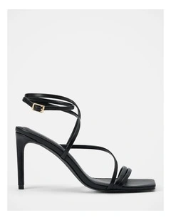 Monica 2 Ankle Wrap Heeled Sandals in Black