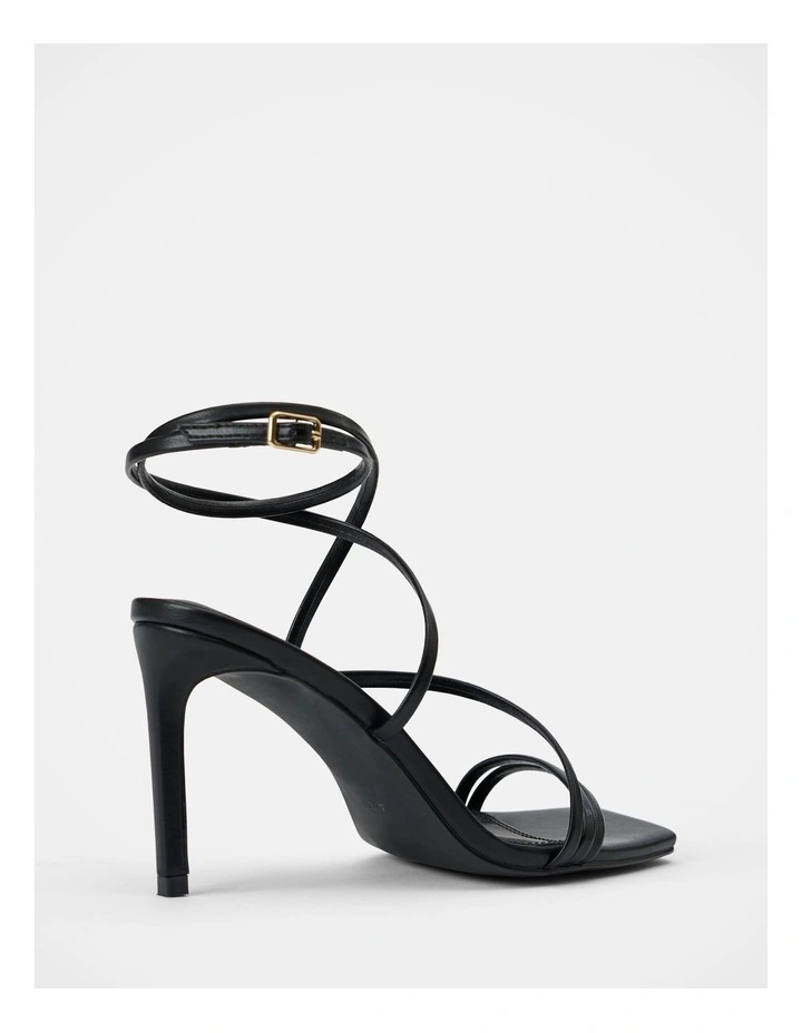 Monica 2 Ankle Wrap Heeled Sandals in Black image 2