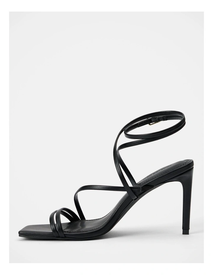 Monica 2 Ankle Wrap Heeled Sandals in Black image 4