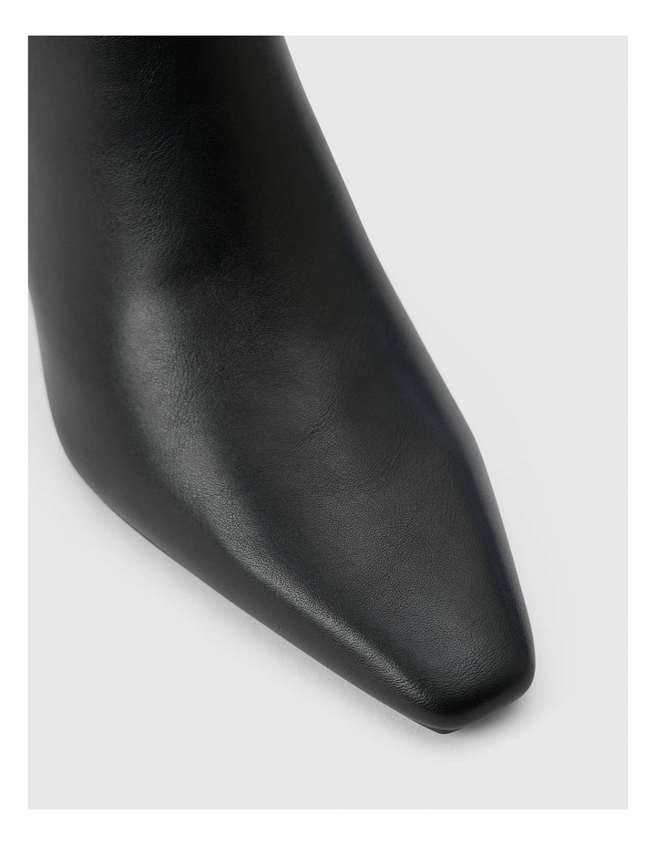 Callie Knee Length Chisel Toe Boots in Black image 3