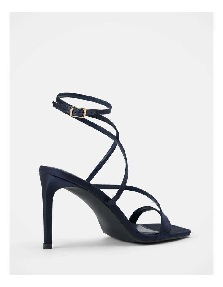 Monica 2 Ankle Wrap Heeled Sandals in Navy image 3