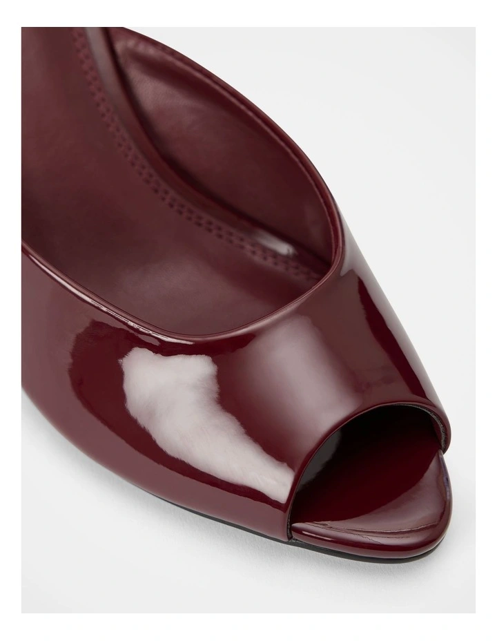 Roxy Peep Toe Mules in Burgundy image 3