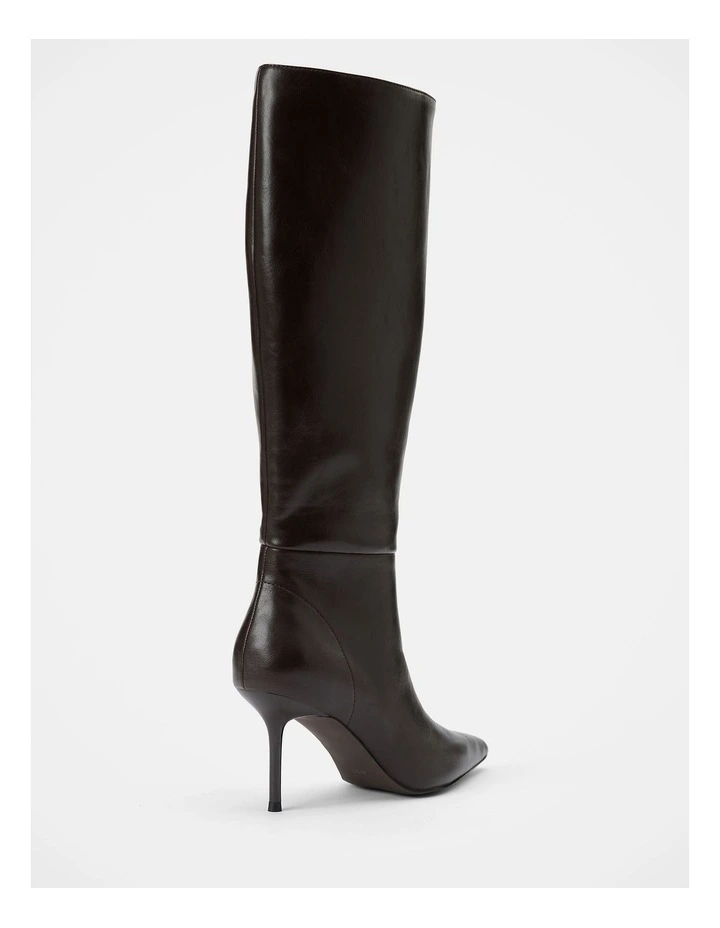 Nicolette High Heeled Pointy Toe Boots in Chocolate image 2