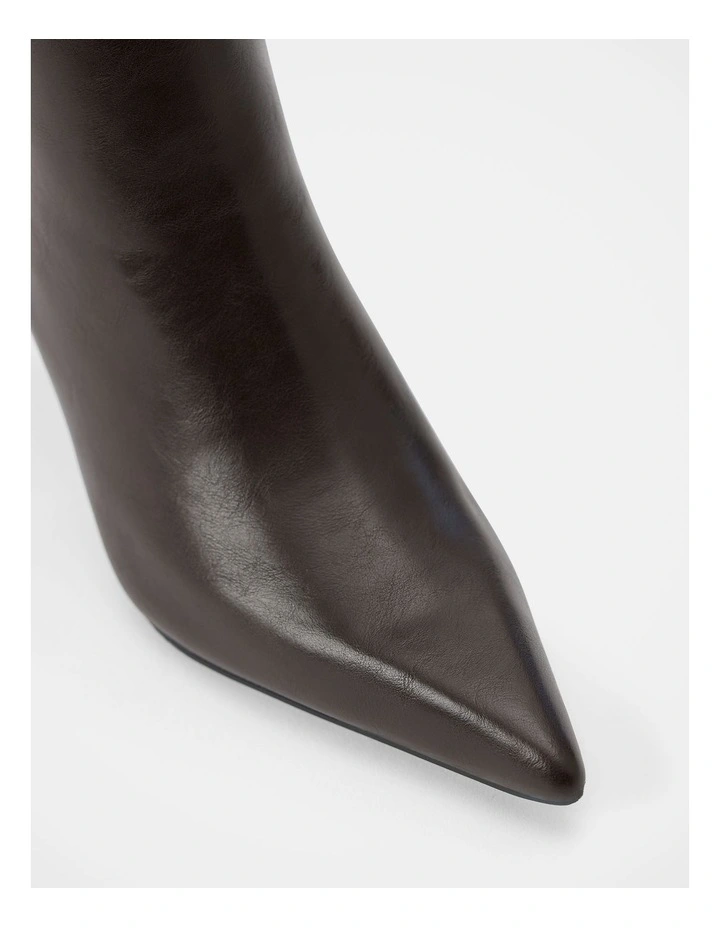 Nicolette High Heeled Pointy Toe Boots in Chocolate image 3