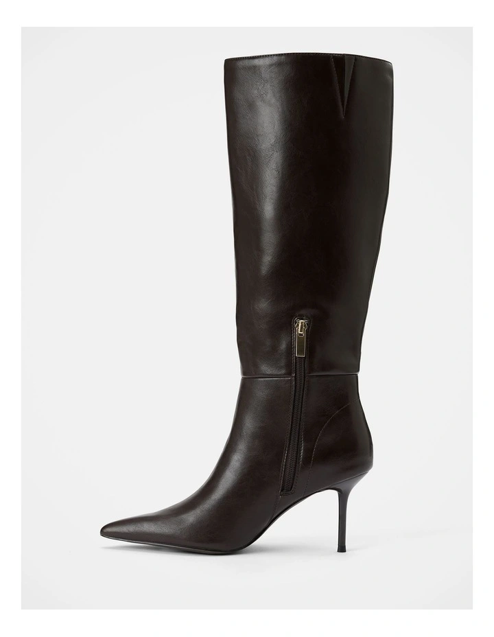 Nicolette High Heeled Pointy Toe Boots in Chocolate image 4