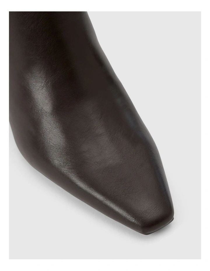 Callie Knee Length Chisel Toe Boots in Chocolate image 3