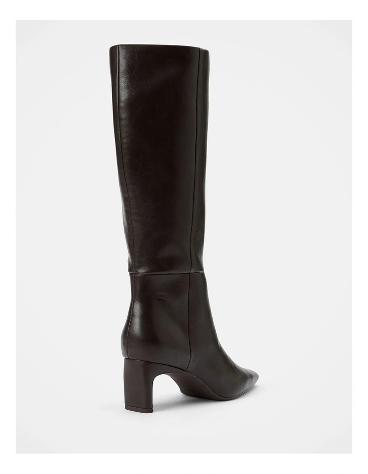 Callie Knee Length Chisel Toe Boots in Chocolate image 4