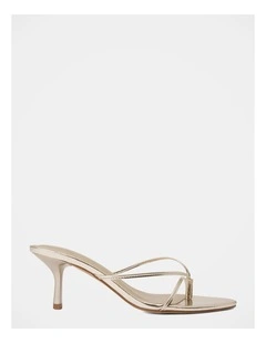 Kyla Thin Strappy Toe Post Sandals in Gold