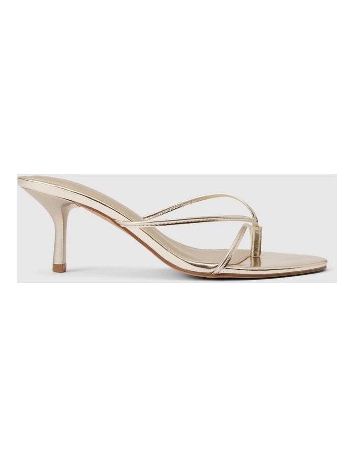 Kyla Thin Strappy Toe Post Sandals in Gold image 1