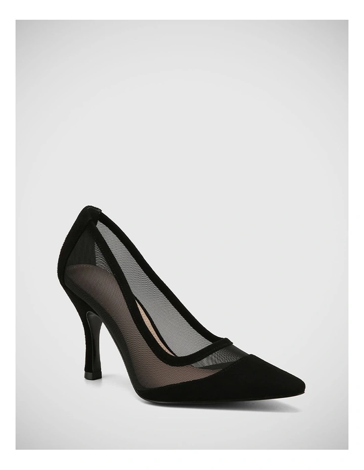 Tweedie Suede Leather Pump in Black image 2