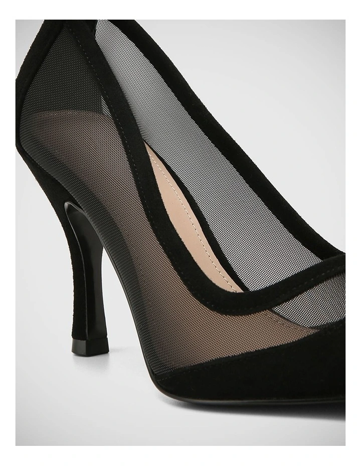 Tweedie Suede Leather Pump in Black image 3