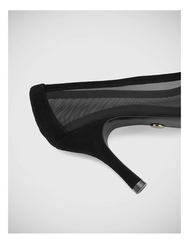 Tweedie Suede Leather Pump in Black image 5