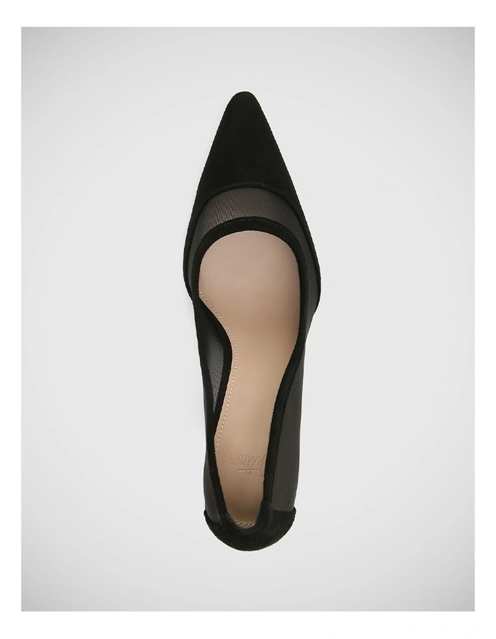 Tweedie Suede Leather Pump in Black image 6