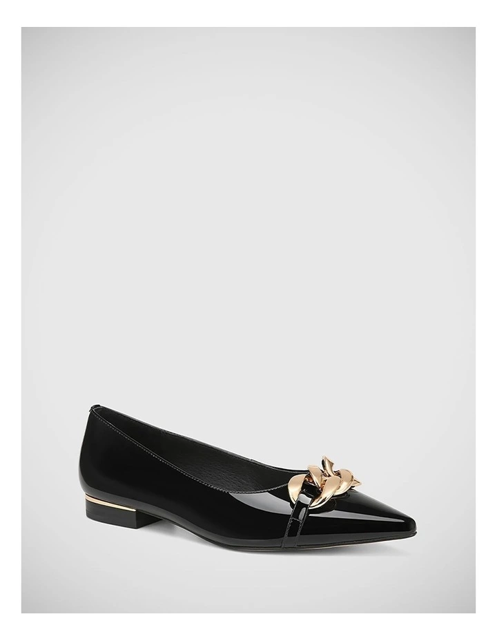 Misha Patent Leather Flat in Black image 2