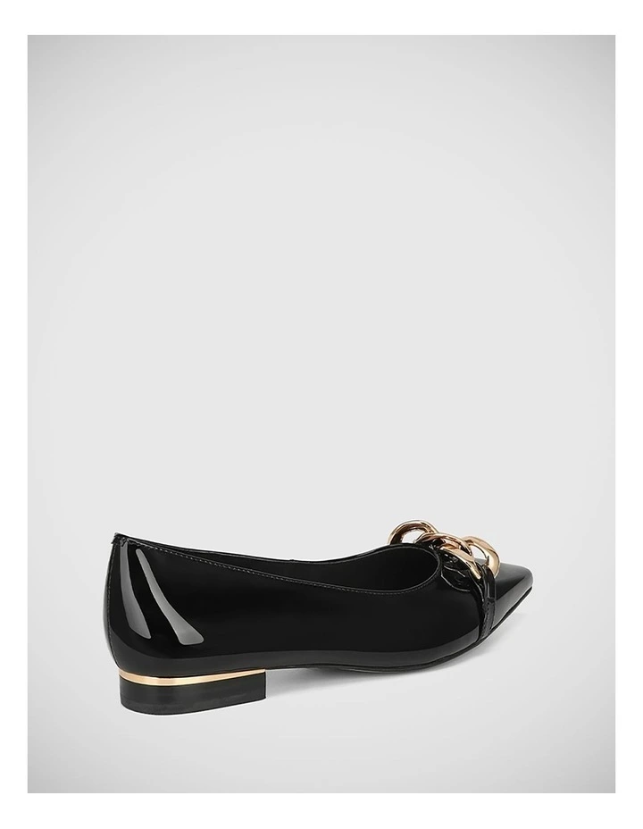 Misha Patent Leather Flat in Black image 4