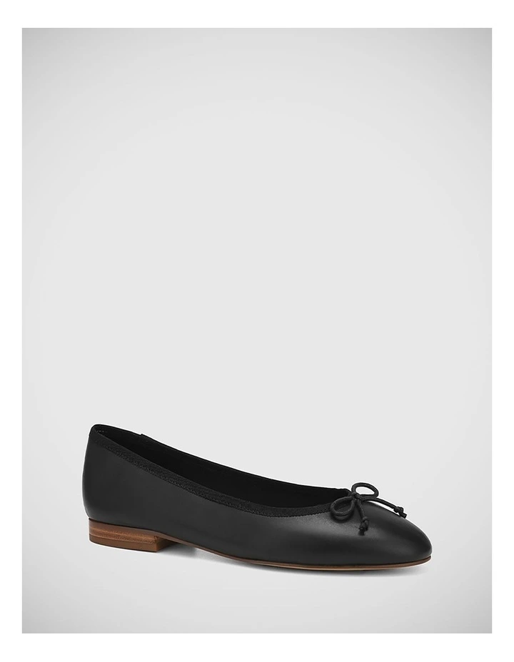 Agnes Leather Ballet Flat in Black image 2