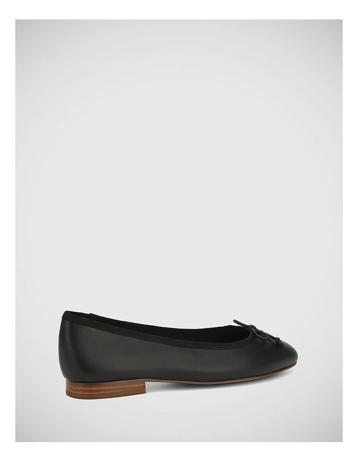 Agnes Leather Ballet Flat in Black image 4