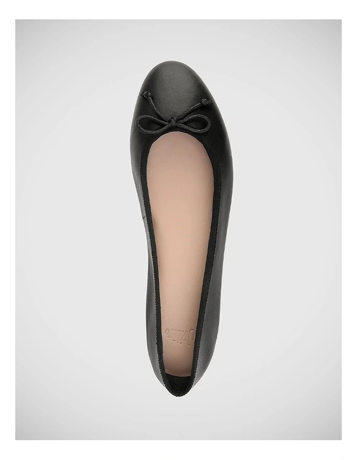 Agnes Leather Ballet Flat in Black image 5