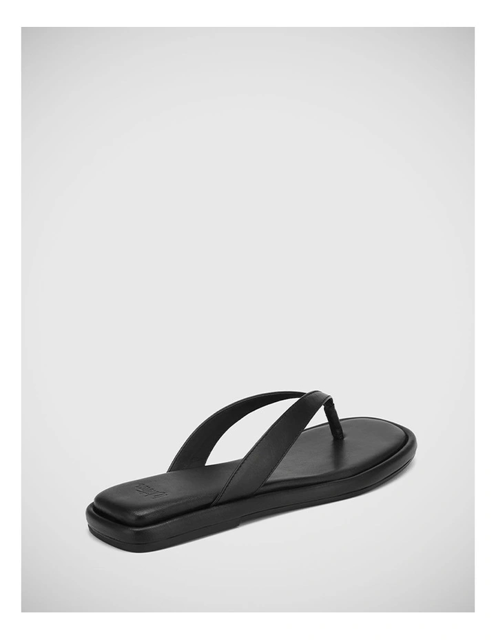 Dacia Leather Thong in Black image 4