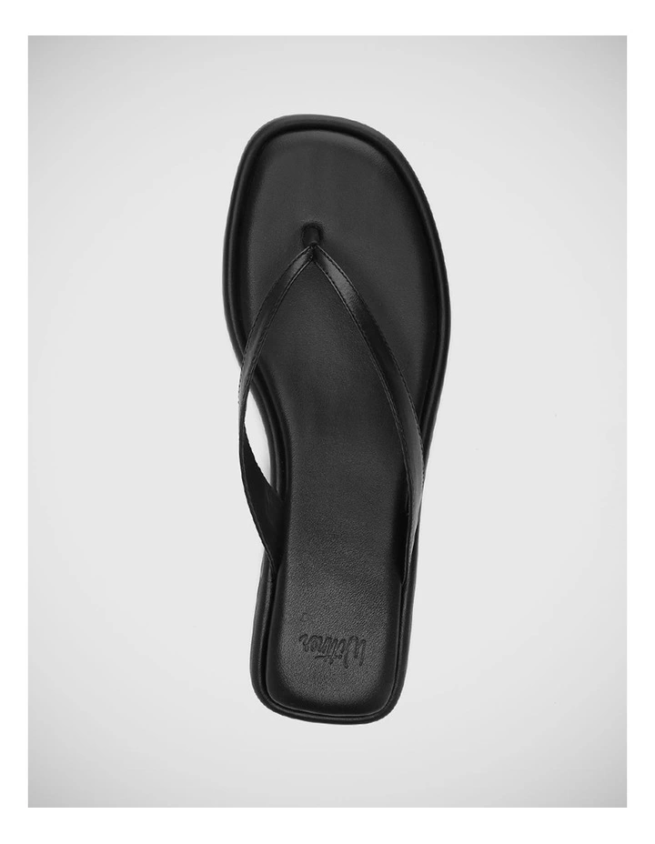Dacia Leather Thong in Black image 5